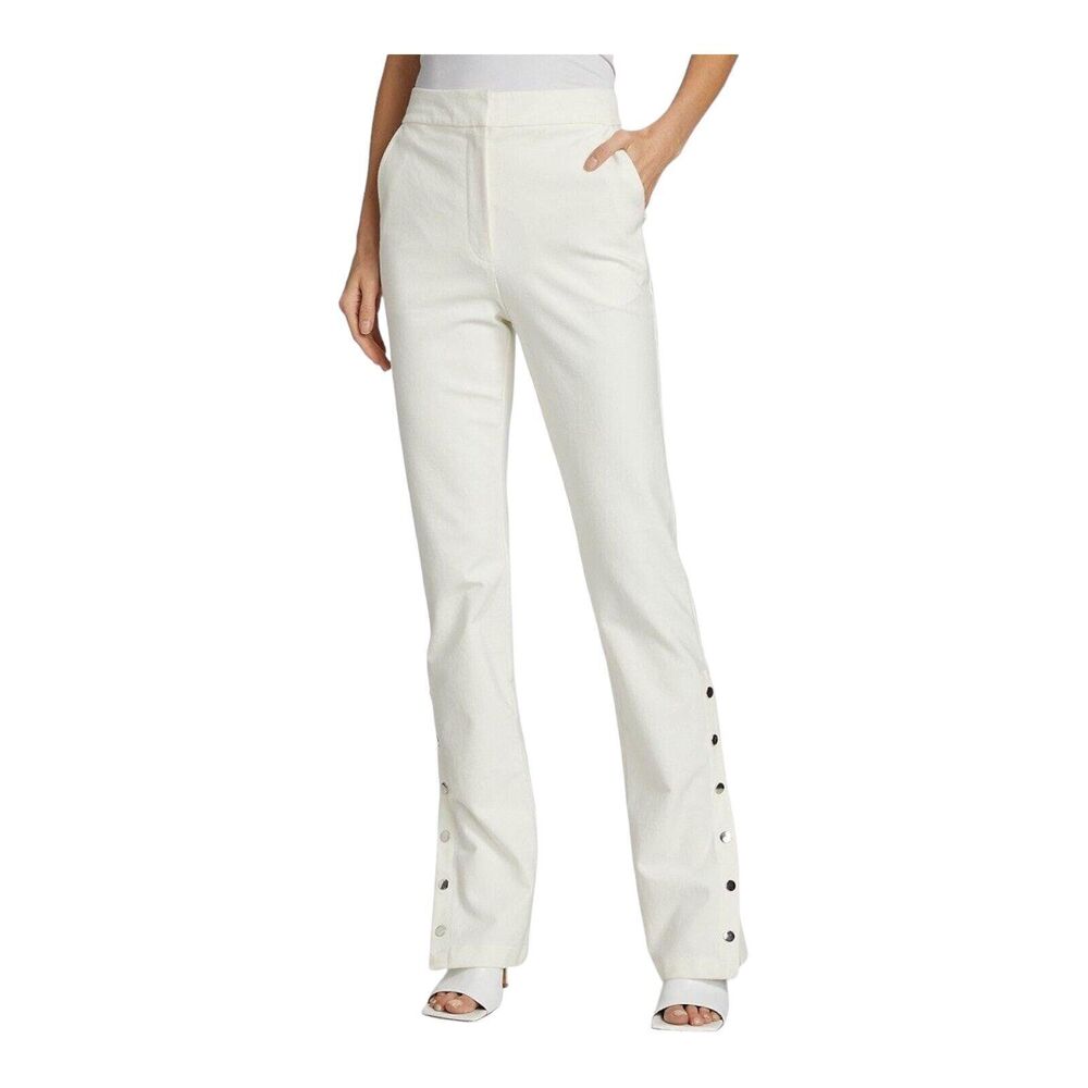 Derek Lam 10 Crosby Women's White Tesse Snap-leg Flared Pants Size 8 New